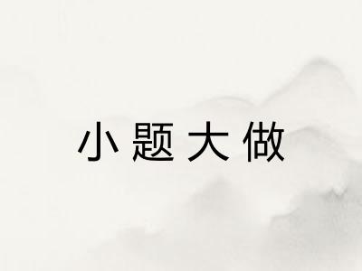 小题大做
