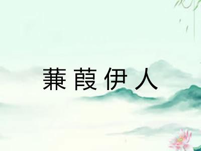 蒹葭伊人