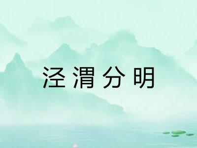 泾渭分明