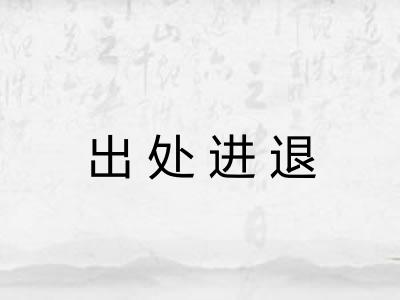 出处进退