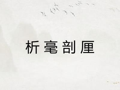 析毫剖厘