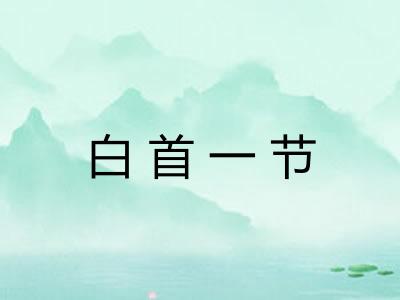 白首一节