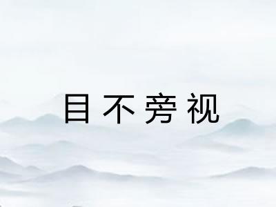 目不旁视