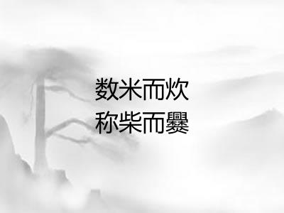 数米而炊称柴而爨