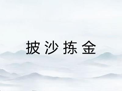 披沙拣金