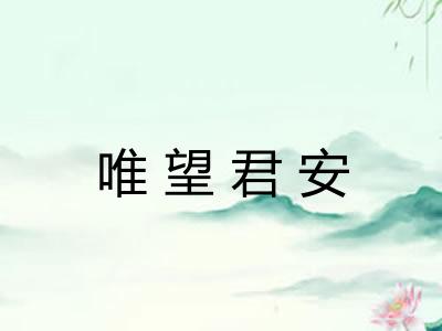 唯望君安