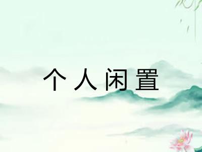 个人闲置