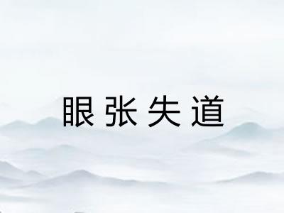 眼张失道