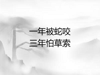 一年被蛇咬三年怕草索