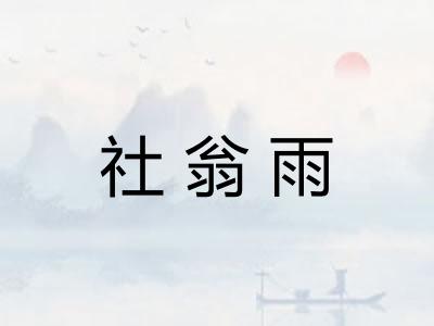 社翁雨
