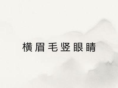 横眉毛竖眼睛