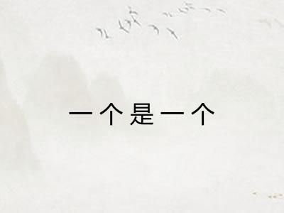 一个是一个