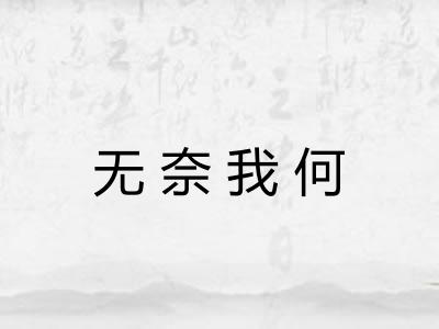 无奈我何