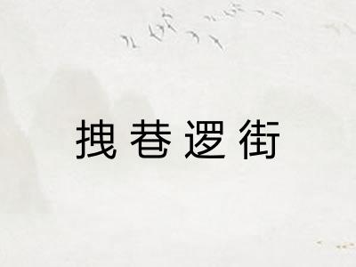 拽巷逻街