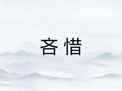 吝惜