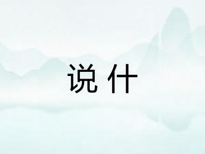 说什