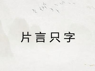 片言只字
