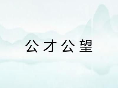 公才公望