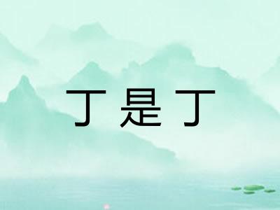 丁是丁