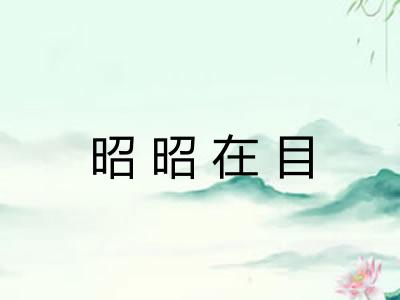 昭昭在目
