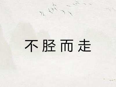 不胫而走