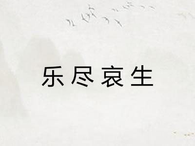 乐尽哀生