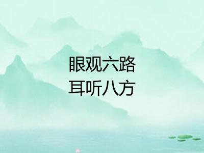 眼观六路耳听八方