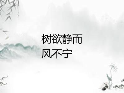 树欲静而风不宁