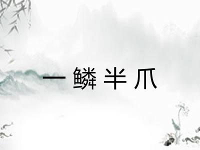 一鳞半爪