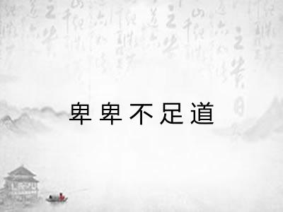 卑卑不足道