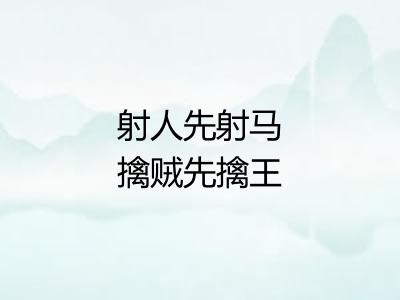 射人先射马擒贼先擒王