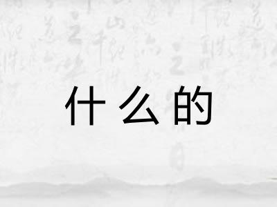 什么的