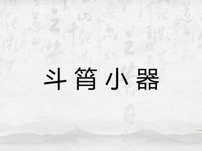 斗筲小器
