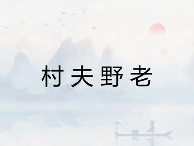 村夫野老