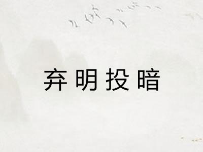 弃明投暗