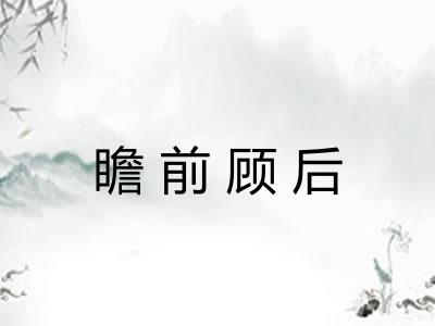 瞻前顾后