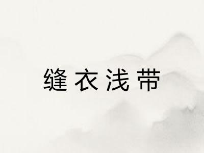 缝衣浅带