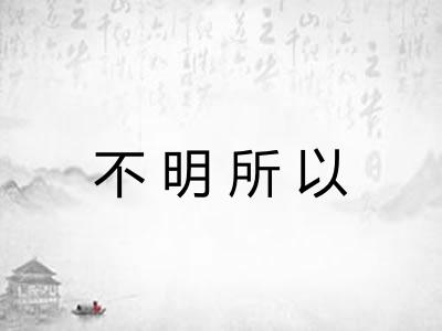 不明所以