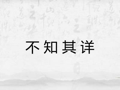 不知其详