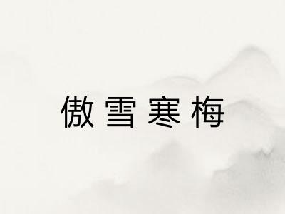 傲雪寒梅