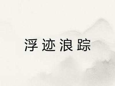 浮迹浪踪