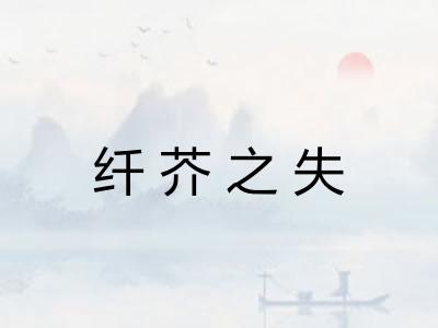 纤芥之失