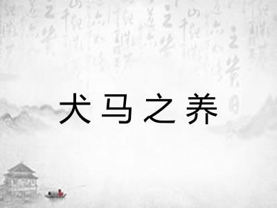 犬马之养