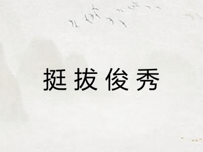 挺拔俊秀