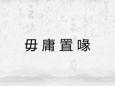 毋庸置喙