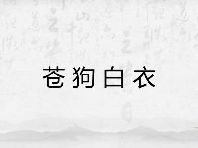 苍狗白衣