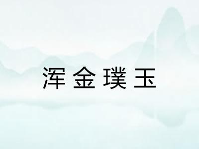 浑金璞玉