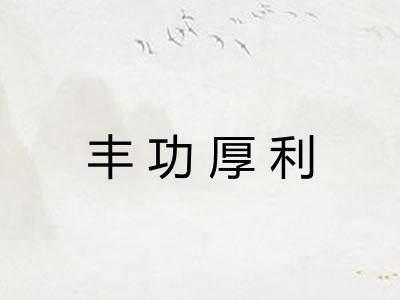丰功厚利