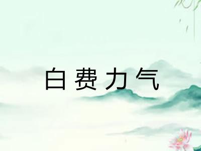 白费力气