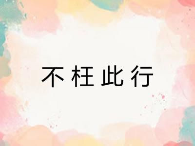 不枉此行